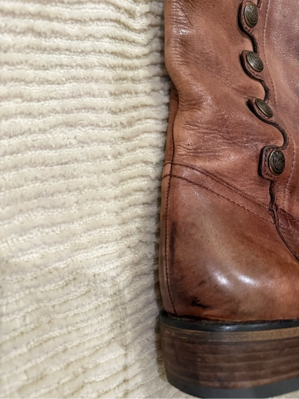 Sam Edelman Elena Gilbert Vampire Diaries Leather Over Knee Button Boots 9 Brown